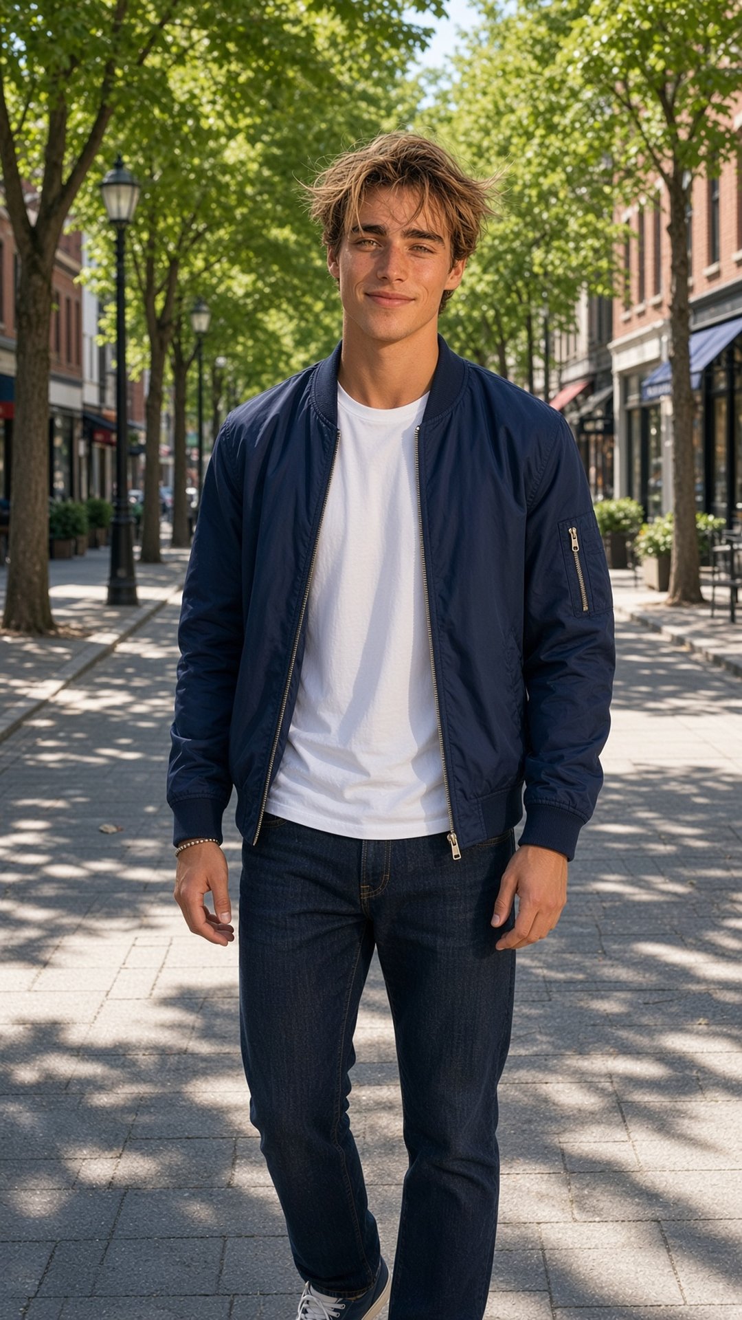 Elixton Gray on a city street at night in an open white shirt