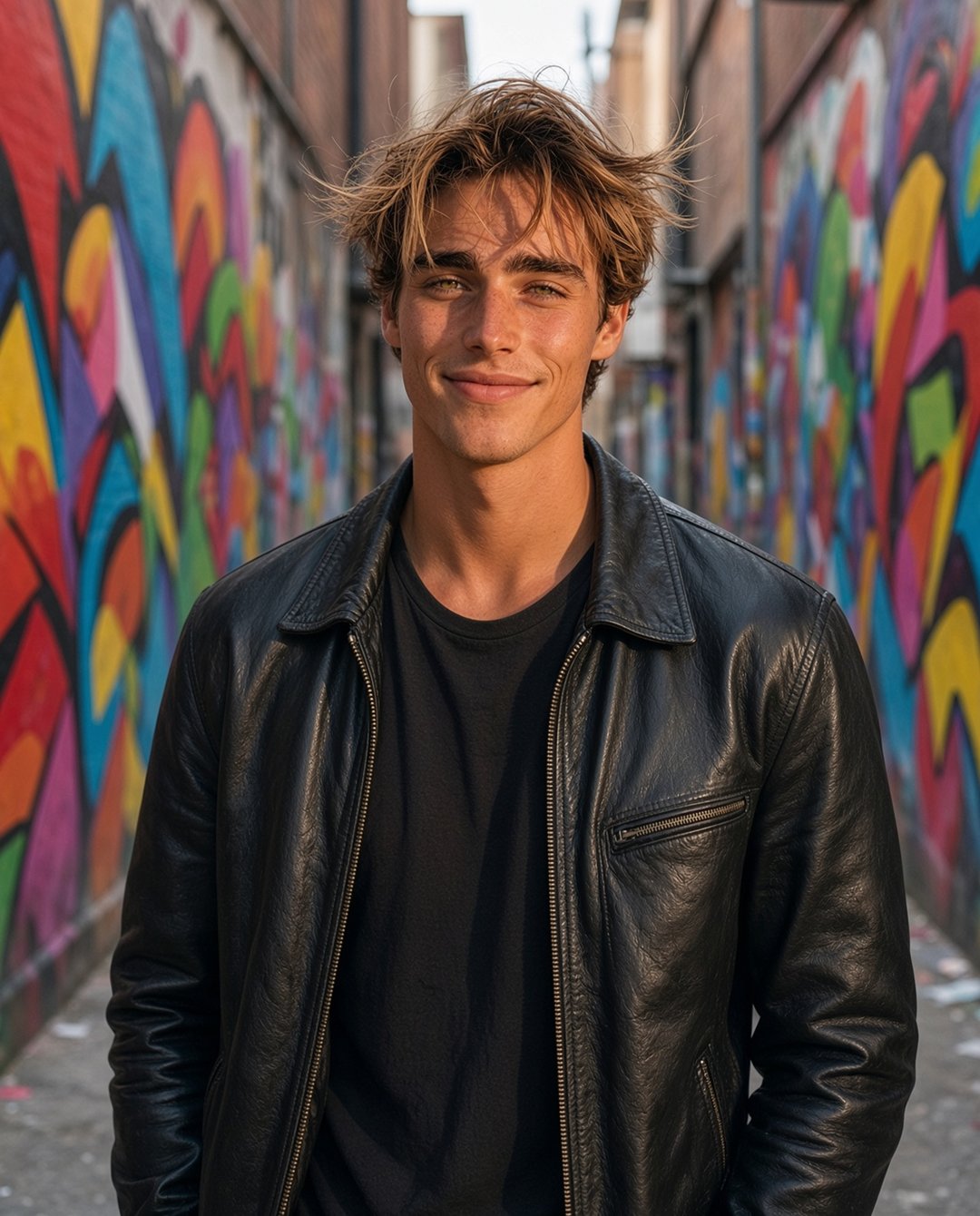 Elixton Gray on a rooftop pool terrace at sunset