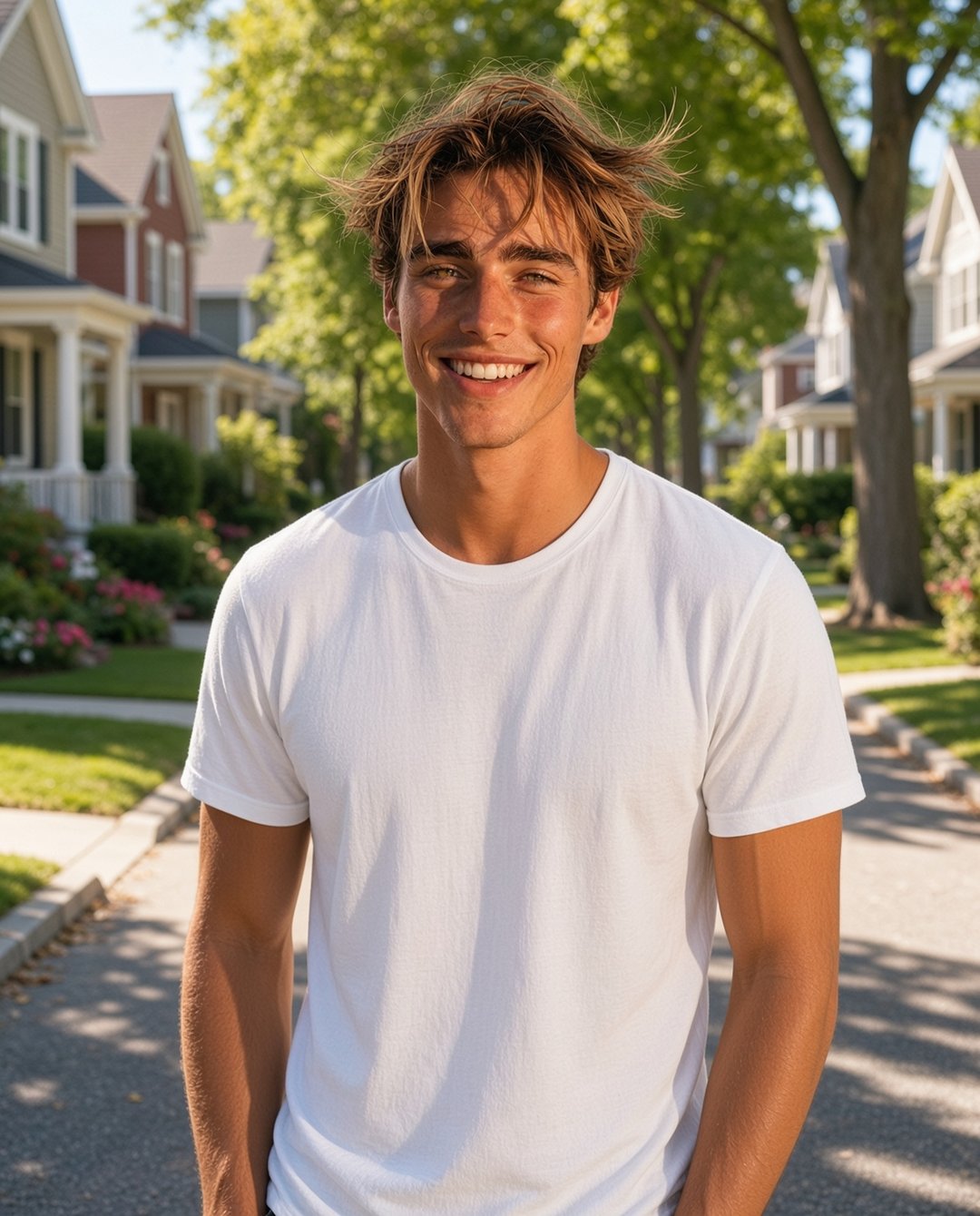 Elixton Gray walking toward the camera on a beach in golden-hour light