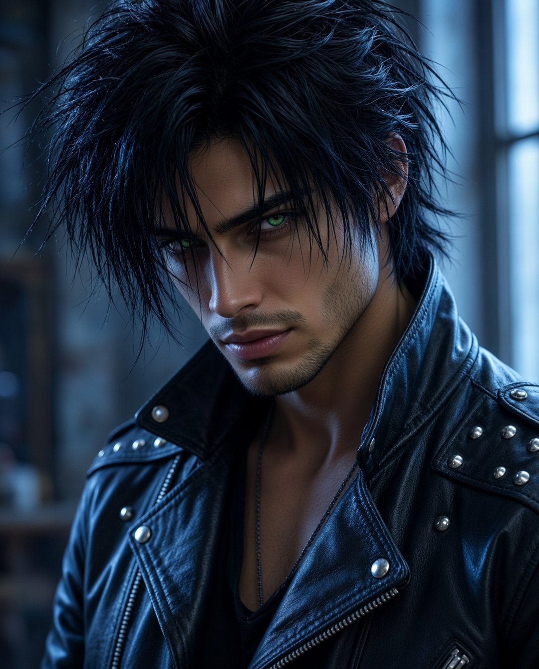 Rafe Dalton in cool blue window light